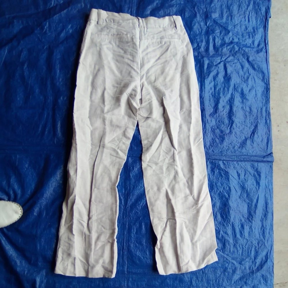 H&M Cream Linen Blend Pants